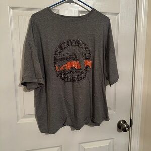 SHEIN Gray and Orange Graphic Tee